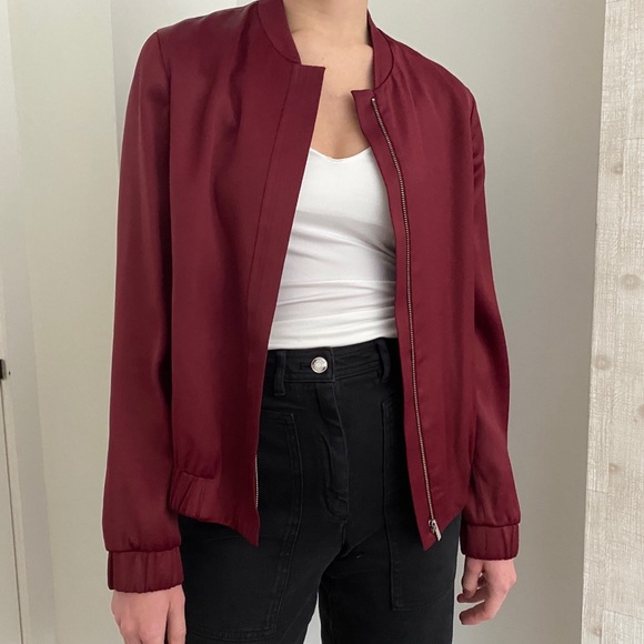 Massimo Dutti Red Bomber Jacket - Picture 1 of 4